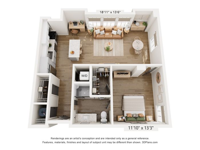 1BR Type G Floor Plan