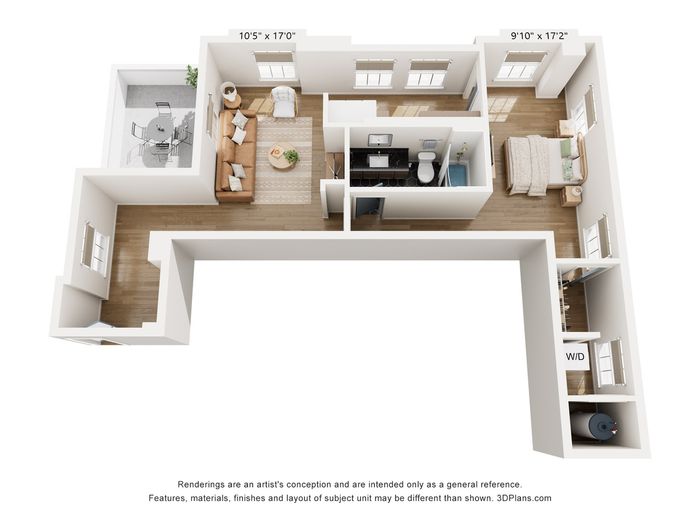 1BR Type Q Floor Plan
