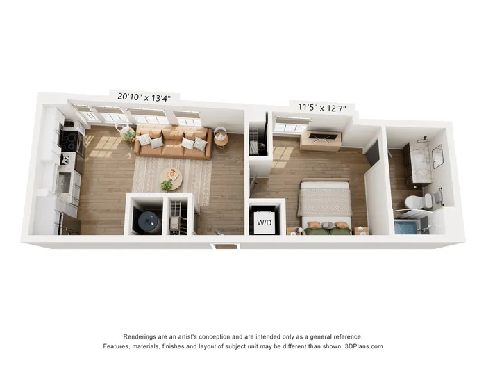 1BR Type T Floor Plan