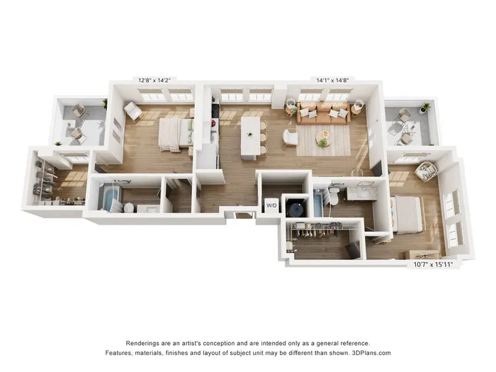 2BR Type D Floor Plan
