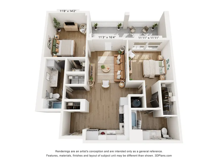 2BR Type F Floor Plan