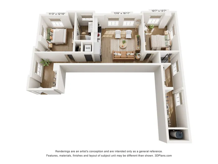 2BR Type G Floor Plan