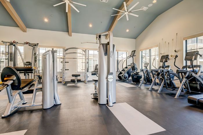 State-of-the-art fitness center with strength training equipment