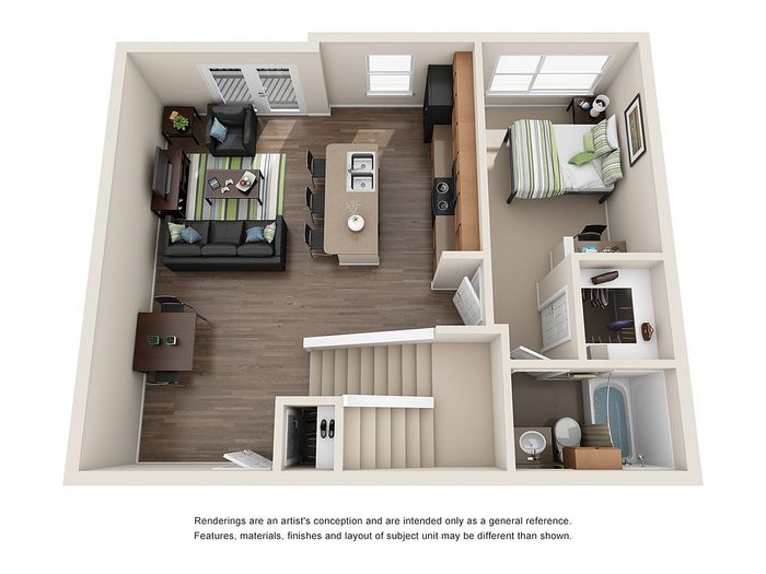 3 bedrooms townhosue 1st floor