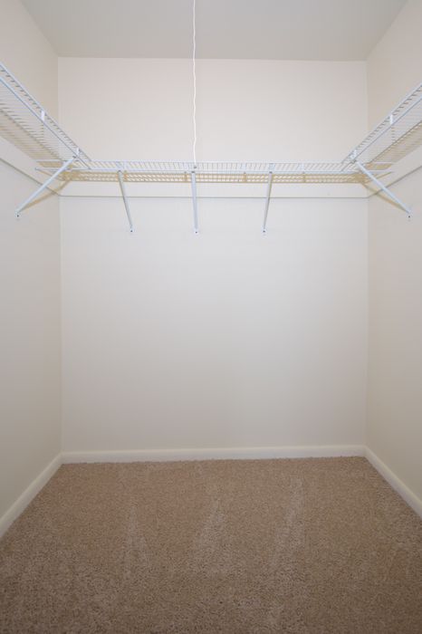 Fellowship Court, Interior, huge walk in closet, master bedroom, carpet, shelving, lighting
