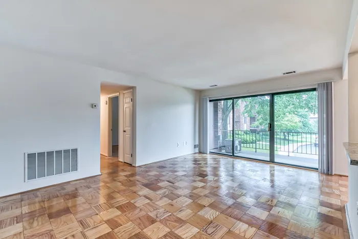 Living room with oversized balcony