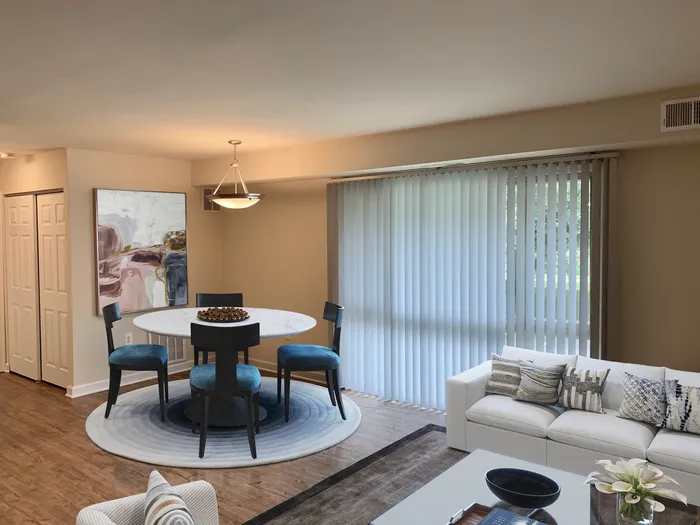 Living room and Dining Room with large picture window