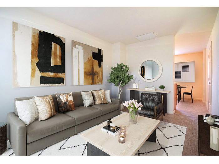 Living room with wall to wall carpet