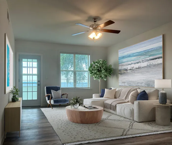 living room with hardwood floors