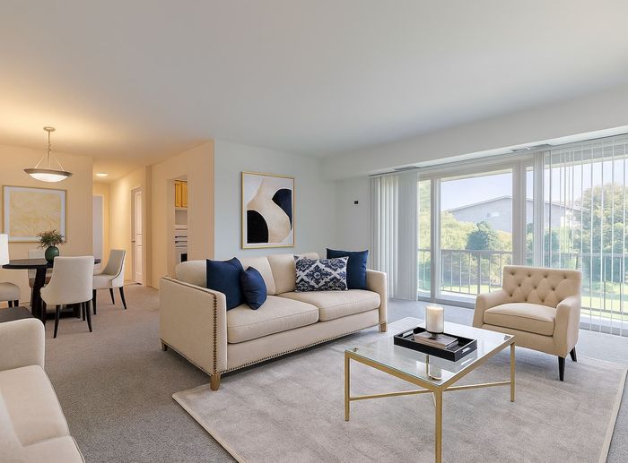Bright Living Room and Dining Room