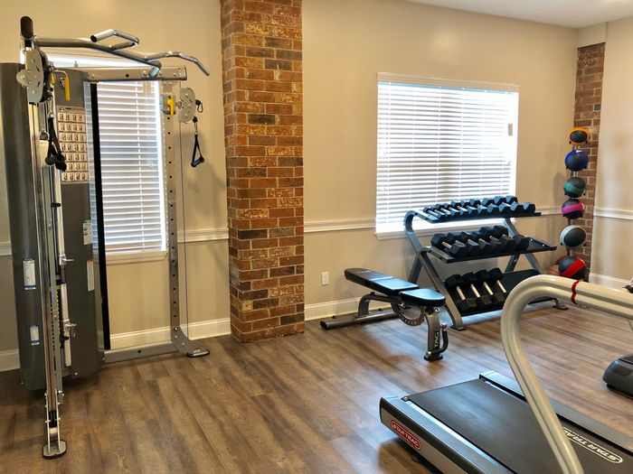 Fitness Center. Free weights. Exercise Machines.