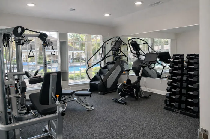 Updated Fitness Center with Pool View