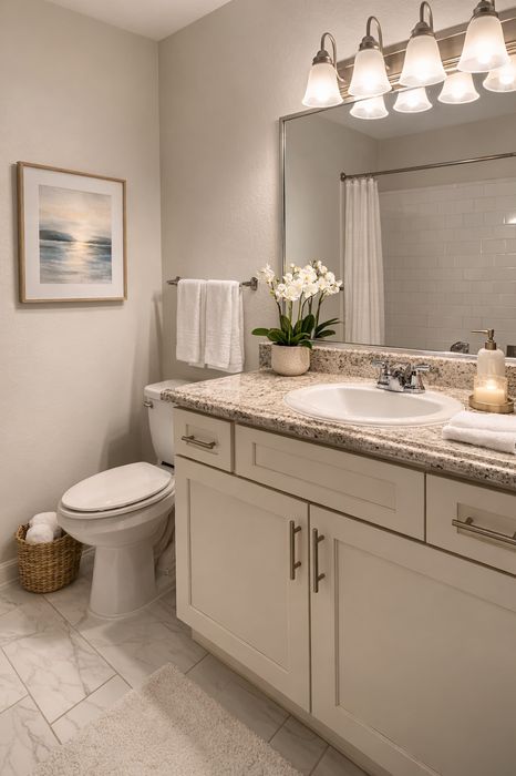 Bathroom with Shaker Cabinets and Spa Decor
