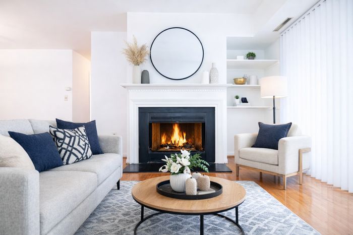 Living Room with Cozy Fireplace