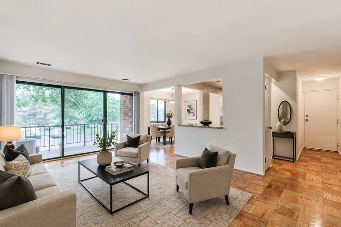 Foyer, Living room, and Balcony