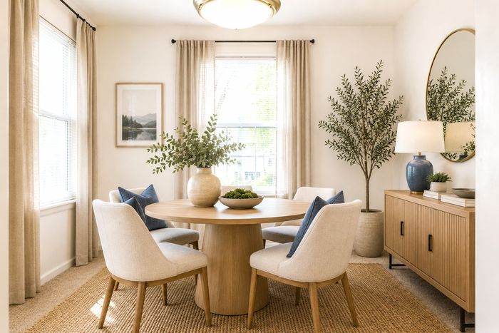 Dining room with double window exposure