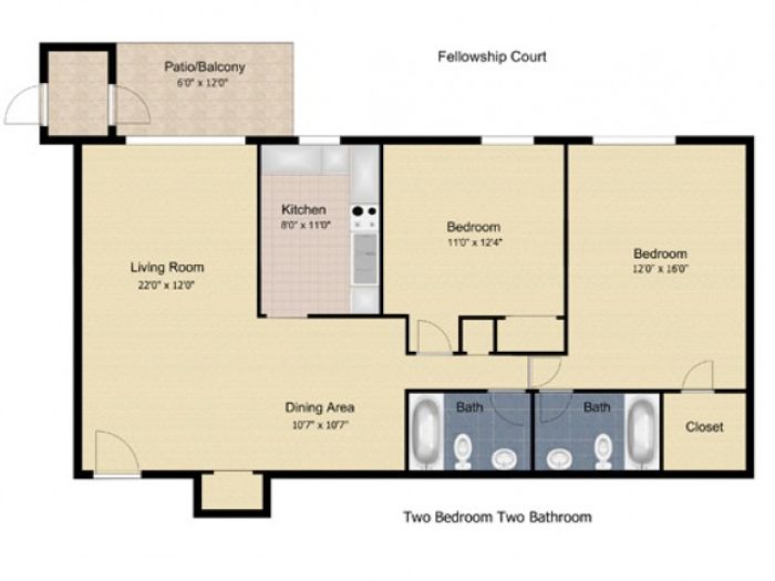 2 Bedroom 2 Bath