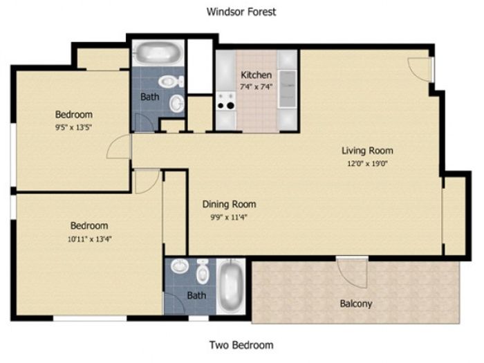 2 Bedroom 2 Bath