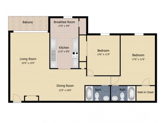 2 Bedroom 2 Bath Deluxe