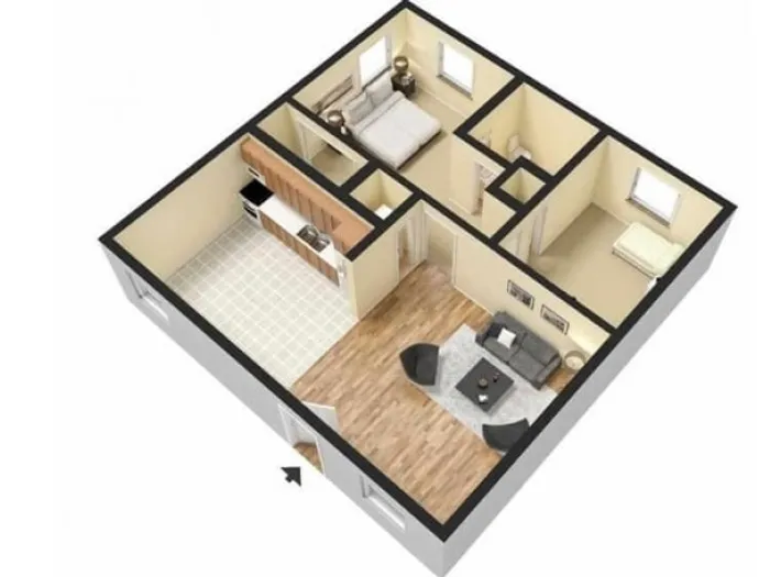 2 Bedroom 1 Bath