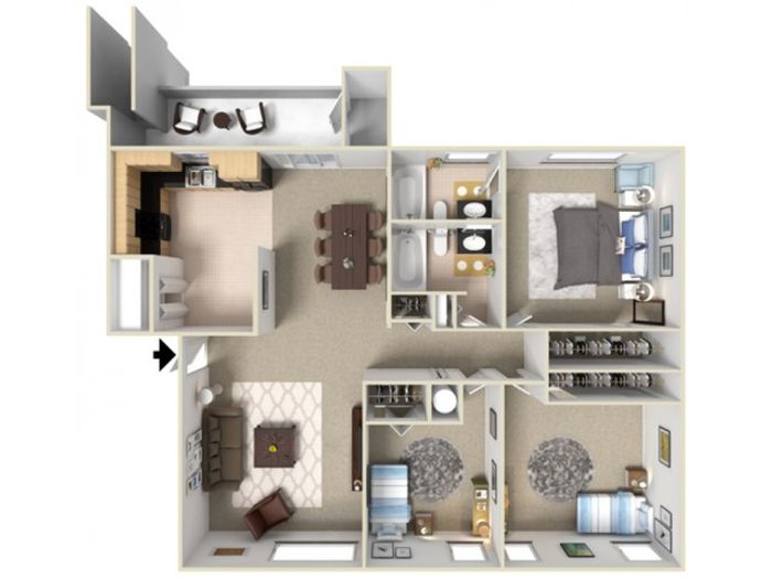 3 bedroom 2 bath