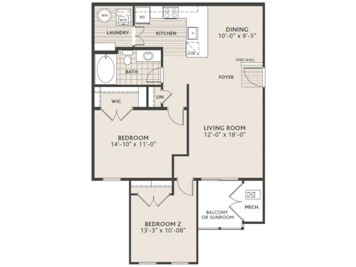 2 bedroom 1 bath