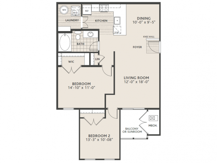 2 bedroom 1 bath