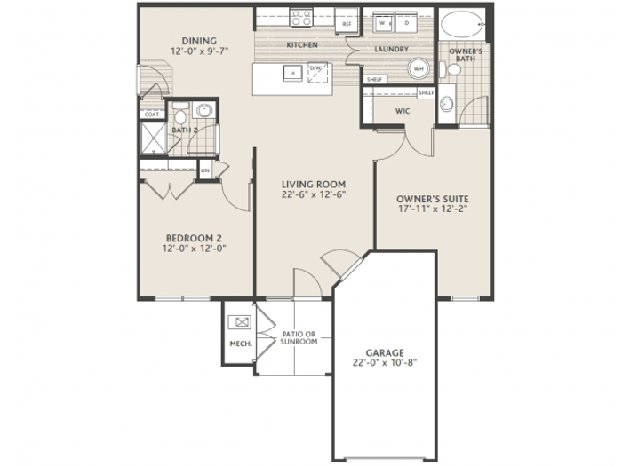 2 bedroom 2 bath w/garage