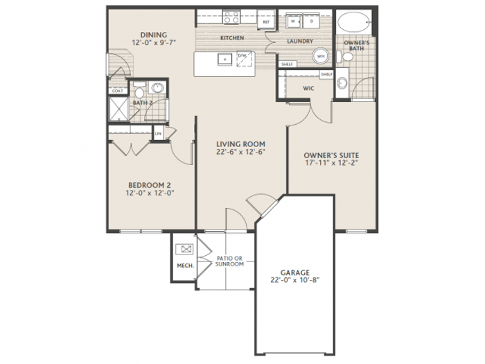 2 bedroom 2 bath w/garage