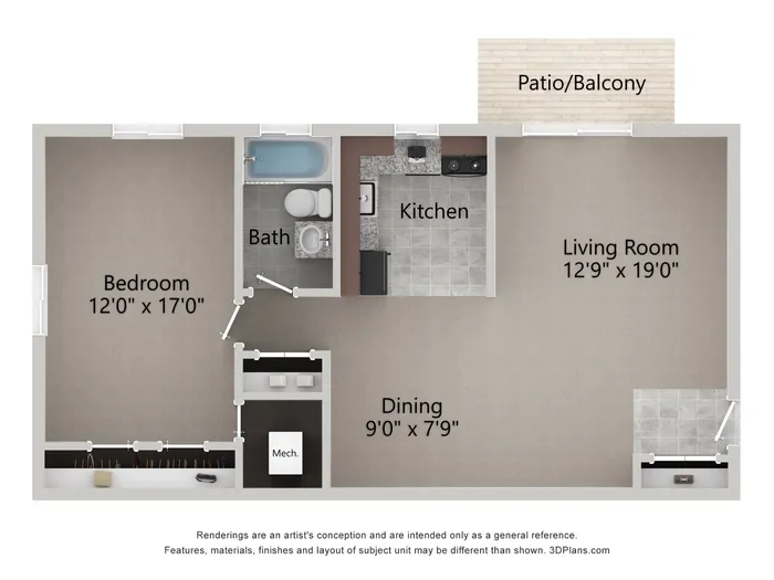 1 Bedroom Floorplan