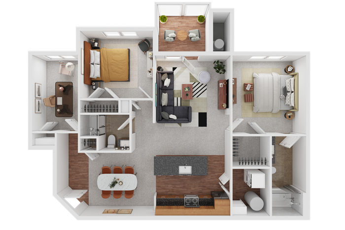 2 bedroom 2 bath w/den