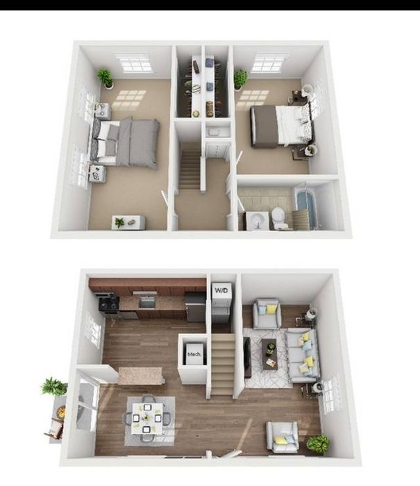 2 Bedroom 1 bath- Colonial