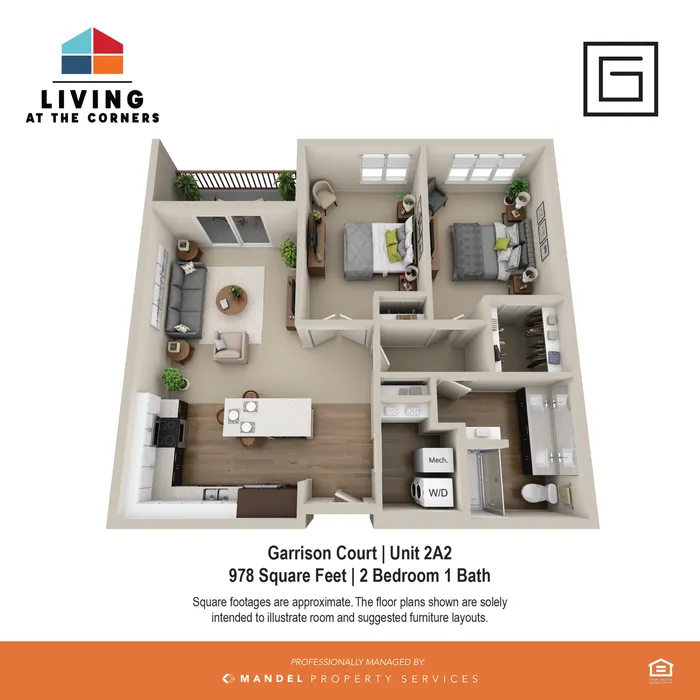 2BR/1BA