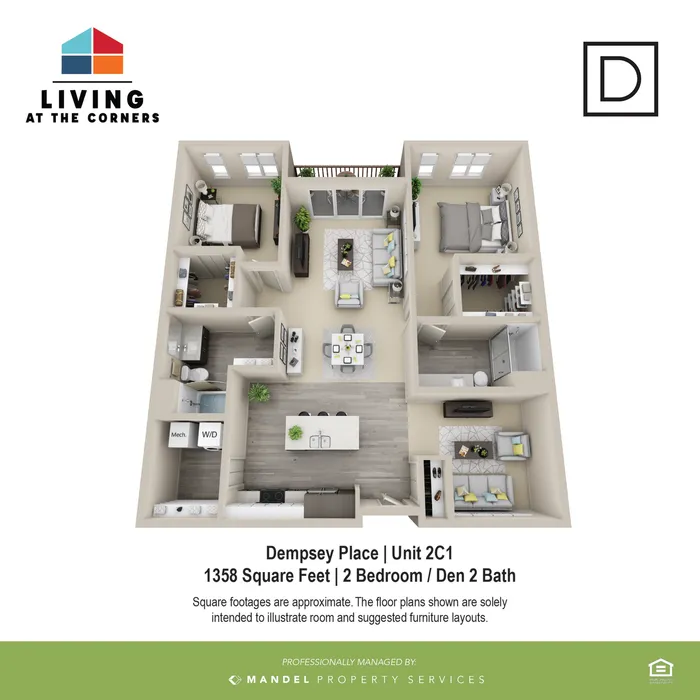 2BR +Den/ 2BA