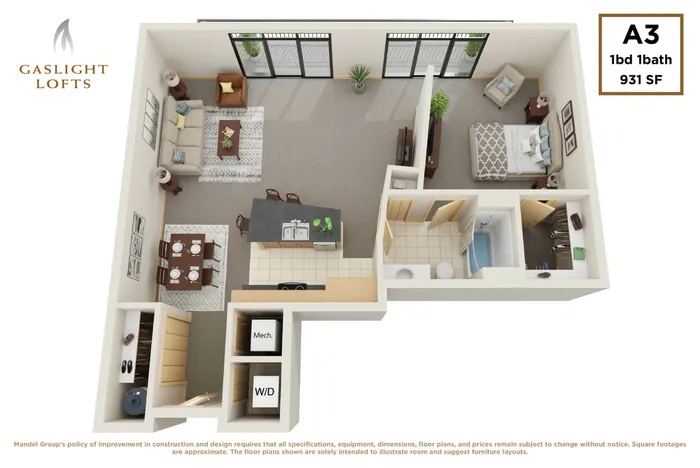 1 bedroom, 1 bath