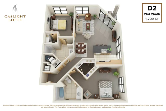 1 bedroom, 1 bath