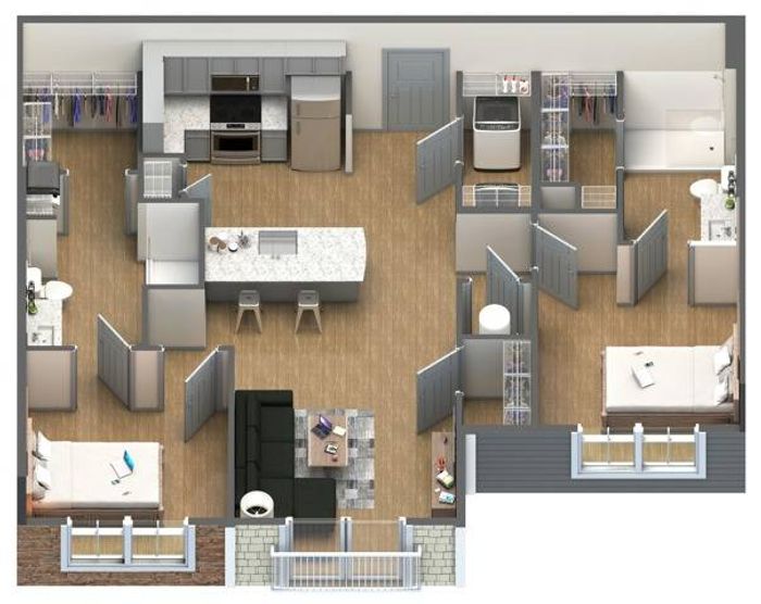 2x2 Floor plan
