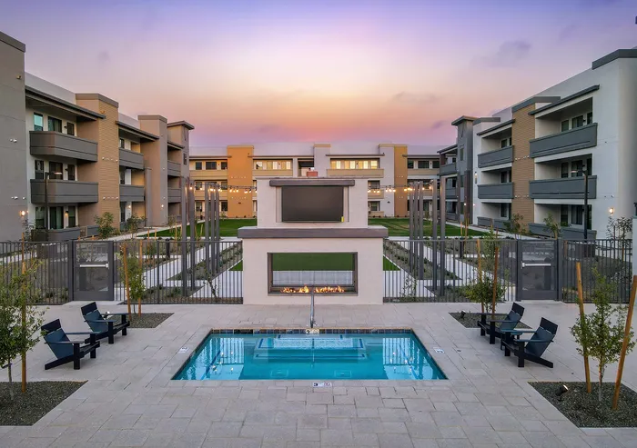 resort style apartment living pool