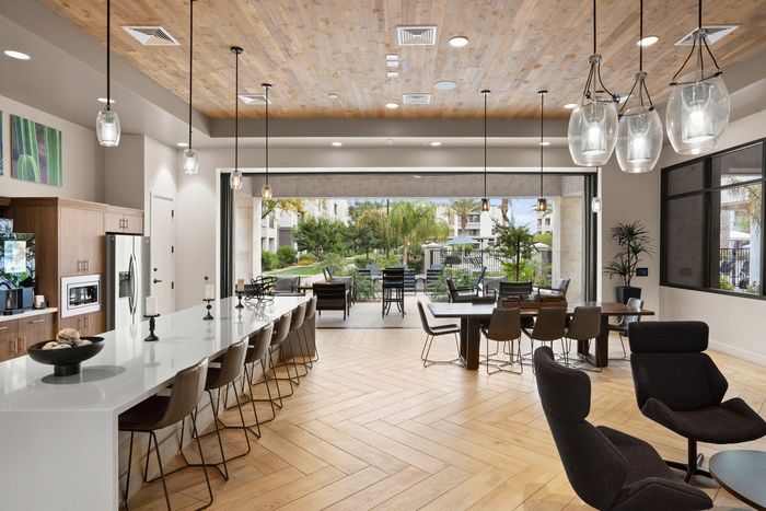 Resident clubhouse with indoor outdoor spaces