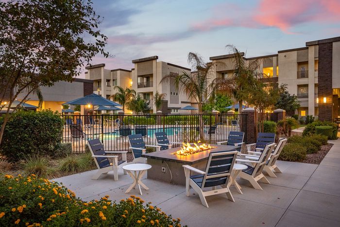 apartment with fire pit in cooley station
