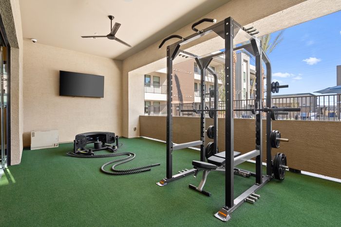 Indoor/outdoor apartment gym in Queen Creek