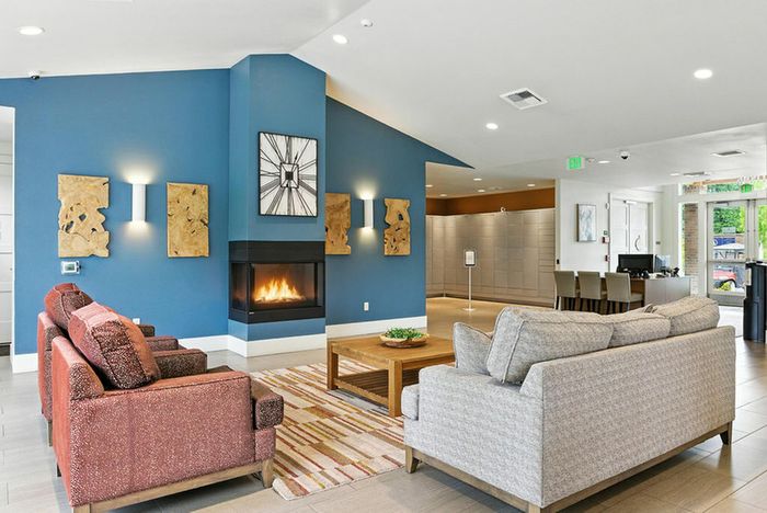 Fireplace in clubhouse