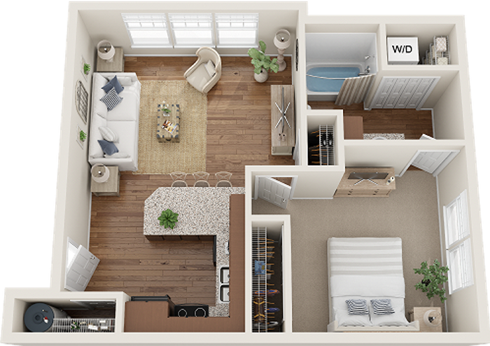 Overlook park 1 bedroom bronze floor plan