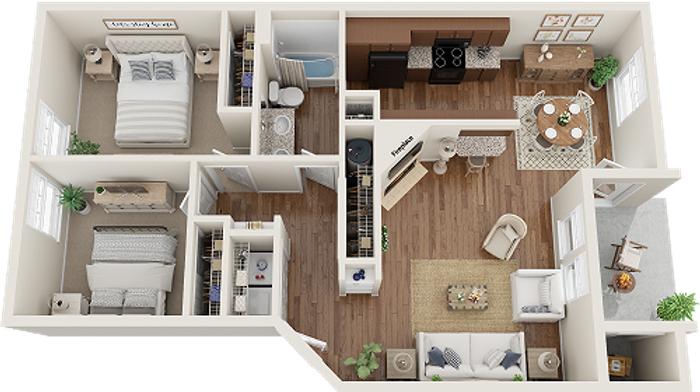overlook park 2 bedroom apartment floor plan