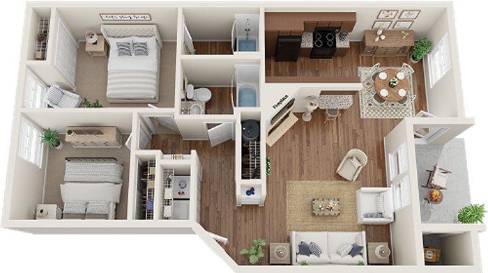 overlook park 2 bedroom gold a floor plan
