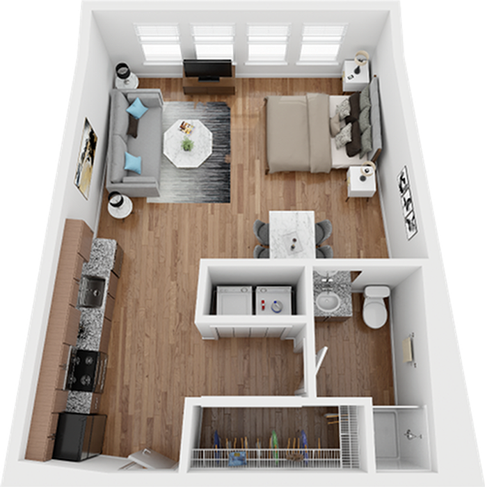 parkside lofts studio apartment C2