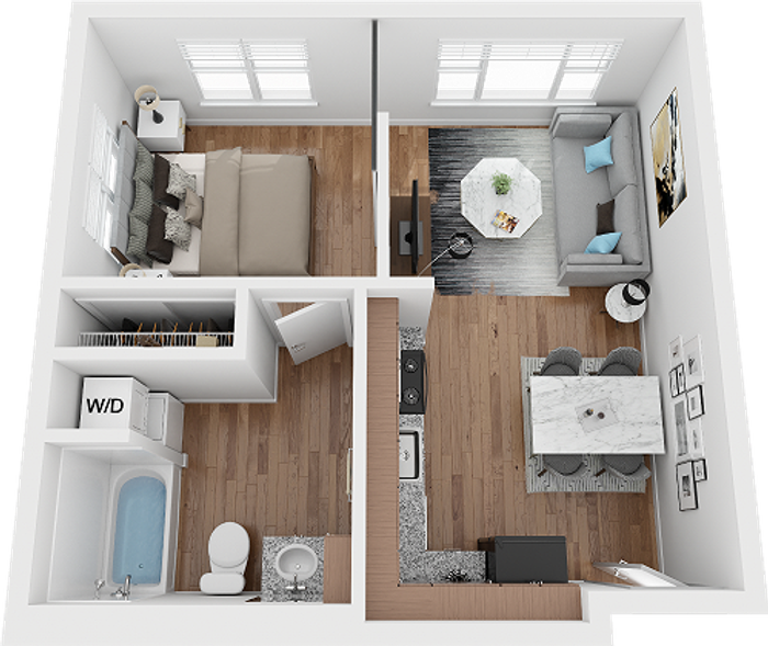 parkside lofts 1 bedroom floor plan a2