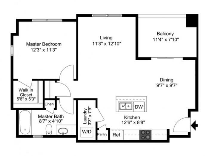 2D azure floor plan