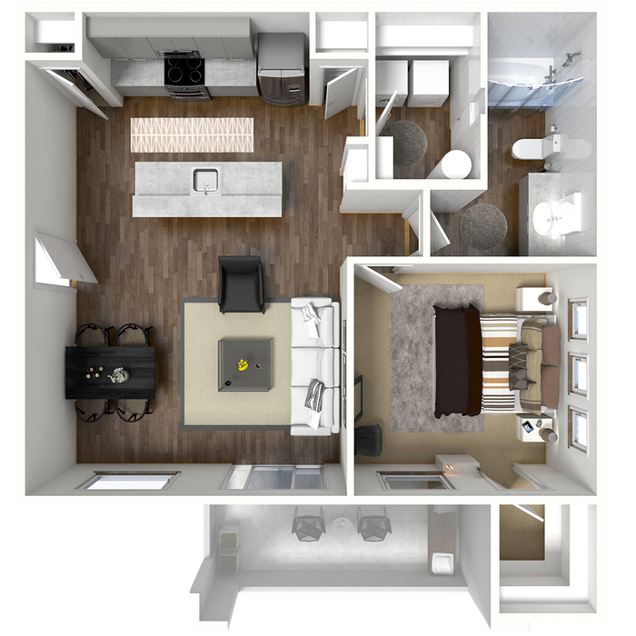 one bedroom apartment floor plan in gilbert, az