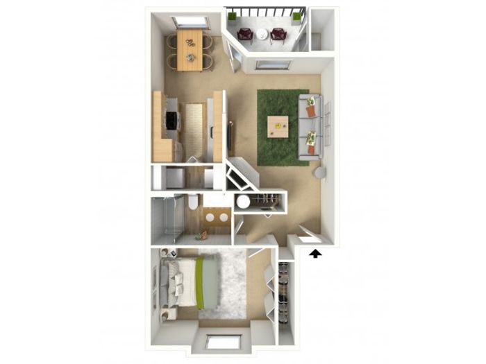 Copper 3D Furnished Floor Plan